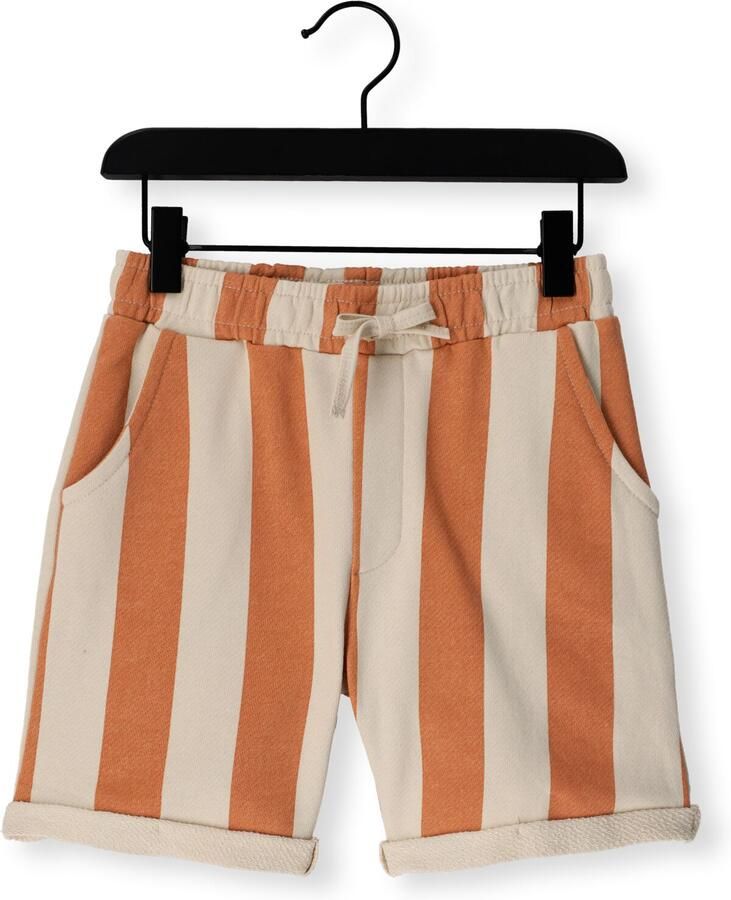 Daily7 regular waist gestreepte sweatshort bruin