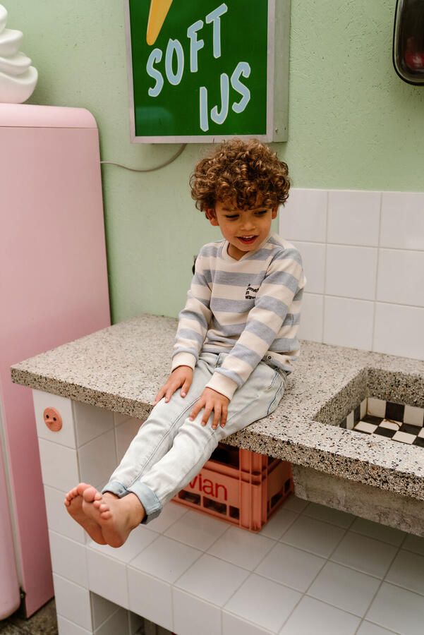 DAILY7 Jongens Jeans 2700 Skinny Fit Print Lichtblauw