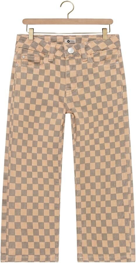 DAILY7 Jongens Jeans Wide Fit Check Beige
