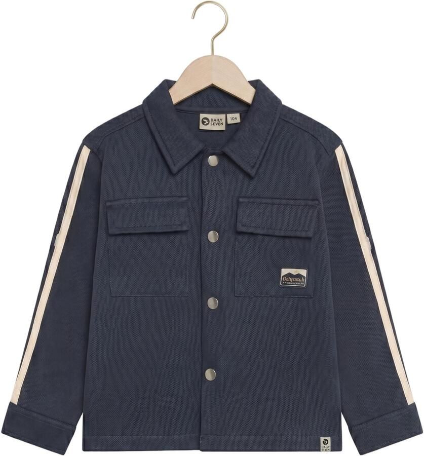 DAILY7 Jongens Overhemden Shirt Jacket Backprint Donkerblauw