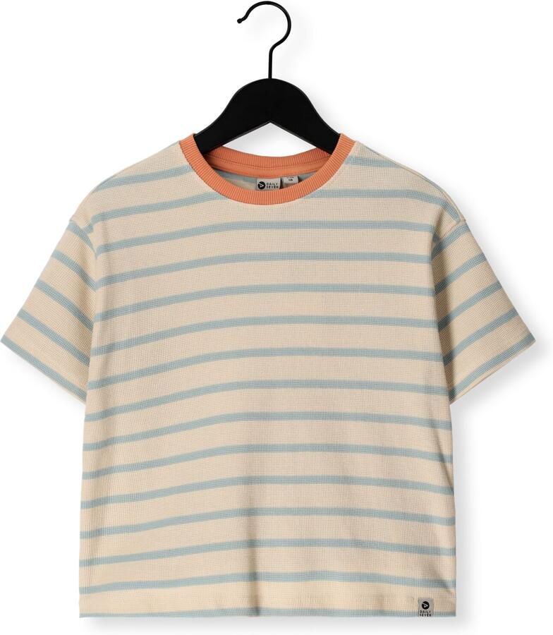 DAILY7 Jongens Polo's & T-shirts Oversized T-shirt Stripe Creme