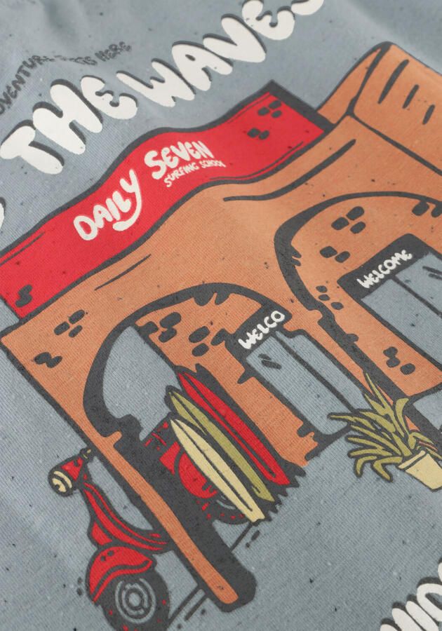 DAILY7 Jongens Polo's & T-shirts T-shirt Backprint Lichtblauw