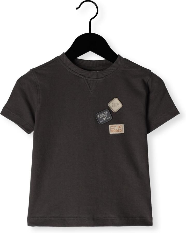 DAILY7 Jongens Polo's & T-shirts T-shirt Basic Badge Donkergrijs