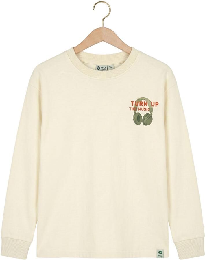 DAILY7 Jongens Polo's & T-shirts T-shirt Longsleeve Backprint Ecru