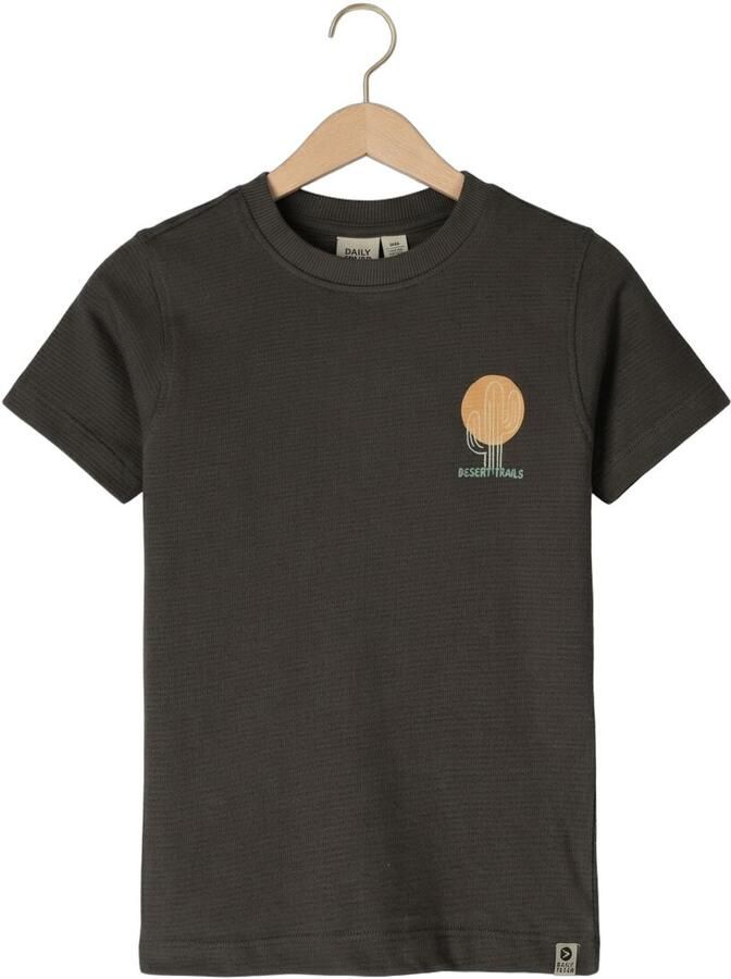 DAILY7 Jongens Polo's & T-shirts T-shirt Structure Print Donkergrijs