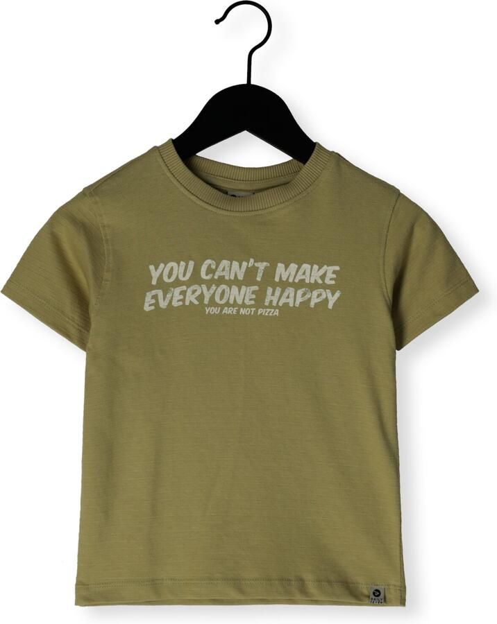 DAILY7 Jongens Polo's & T-shirts T-shirt Text Print Olijf