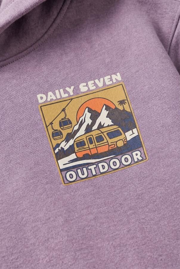 DAILY7 Jongens Truien & Vesten Oversized Hoodie Chest Print Paars - Foto 2