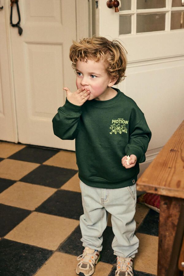 DAILY7 Jongens Truien & Vesten Oversized Sweater Backprint Donkergroen - Foto 2