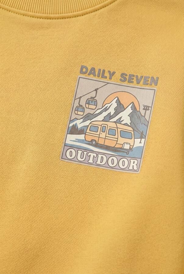 DAILY7 Jongens Truien & Vesten Oversized Sweater Backprint Geel