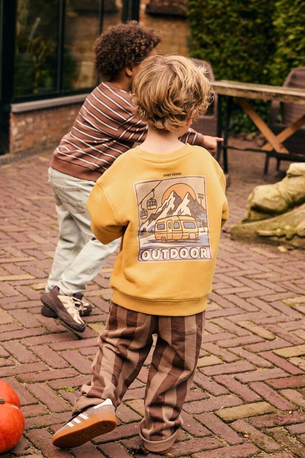 DAILY7 Jongens Truien & Vesten Oversized Sweater Backprint Geel - Foto 3