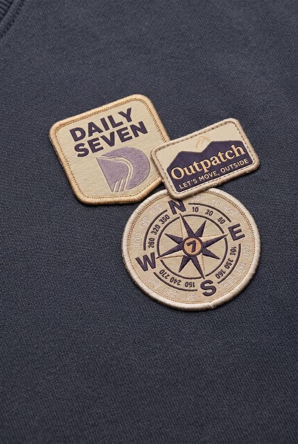 DAILY7 Jongens Truien & Vesten Oversized Sweater Badges Donkergrijs - Foto 2