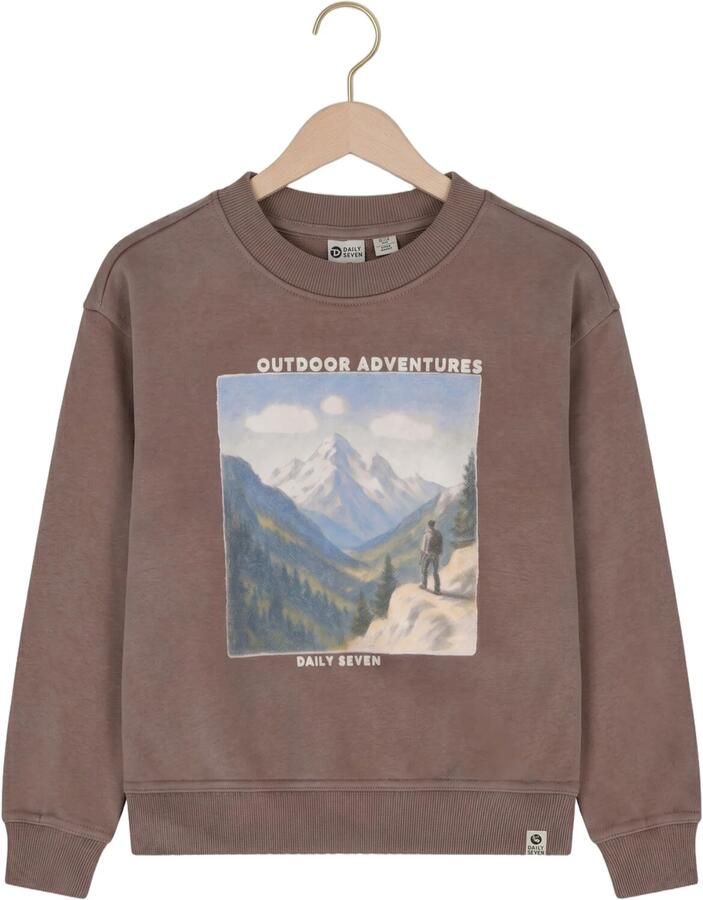 DAILY7 Jongens Truien & Vesten Oversized Sweater Print Taupe