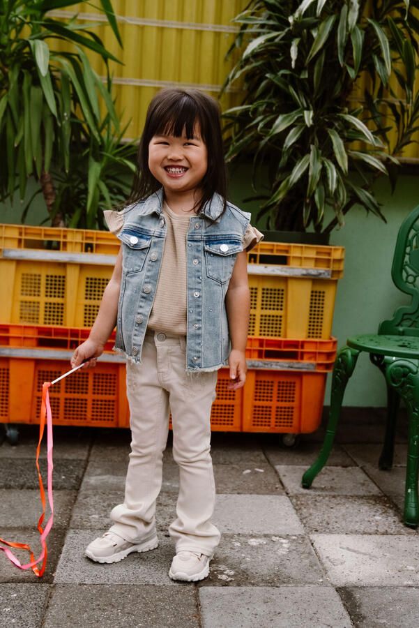 DAILY7 Meisjes Blazers Denim Gilet Allover Print Blauw - Foto 2