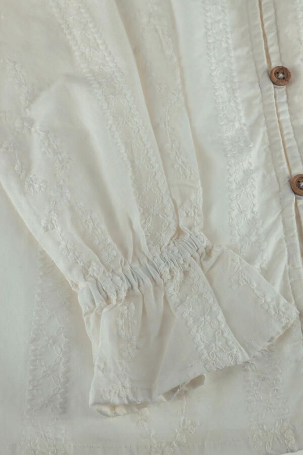 DAILY7 Meisjes Blouses Shirt Longsleeve Fancy Gebroken Wit - Foto 2