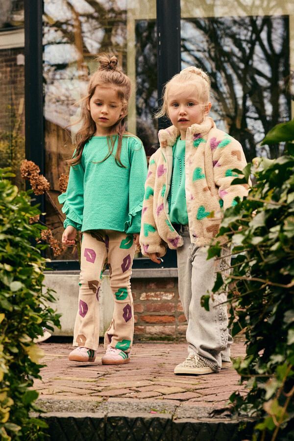 DAILY7 Meisjes Broeken Flared Aop Pants Beige - Foto 3