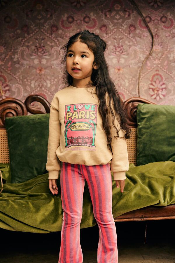 DAILY7 Meisjes Broeken Flared Legging Small Stripe Fuchsia - Foto 2