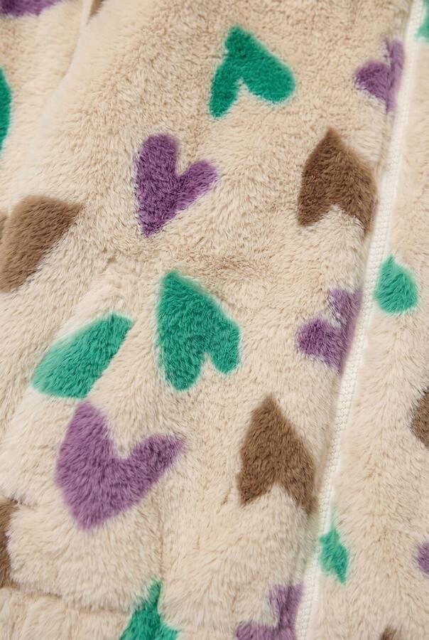 DAILY7 Meisjes Jassen Teddy Jacket Hearts Beige