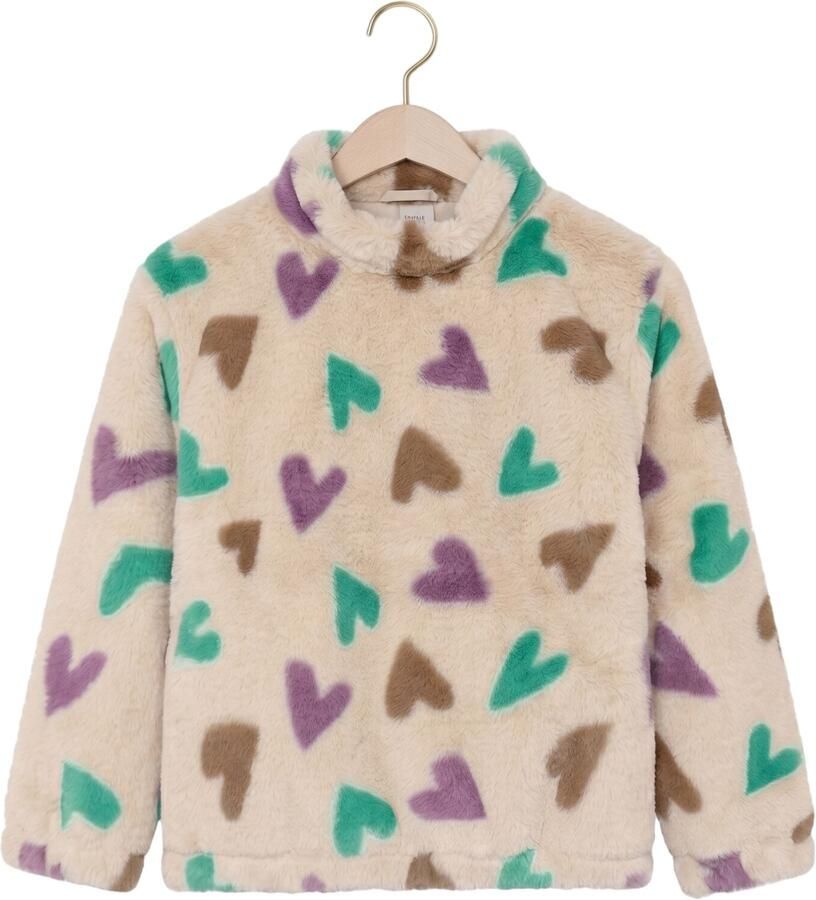 DAILY7 Meisjes Jassen Teddy Jacket Hearts Beige - Foto 2
