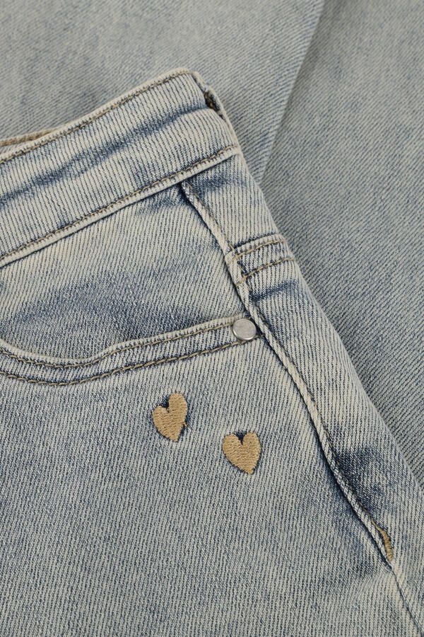 DAILY7 Meisjes Jeans 2500 Mom Fit Embroiderie Lichtblauw - Foto 2