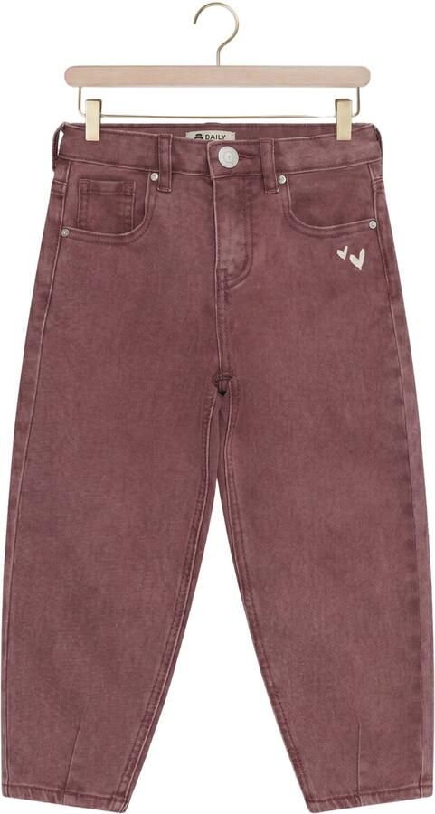 DAILY7 Meisjes Jeans Barrel Fit Washed Bordeaux