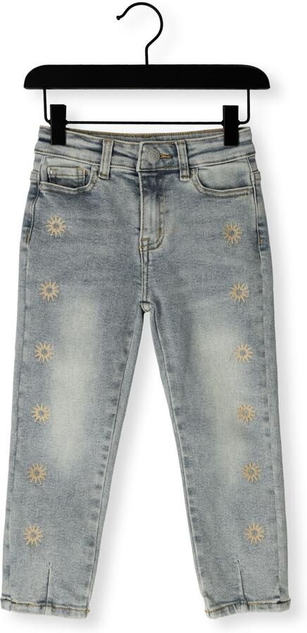 DAILY7 Meisjes Jeans Denim Mom Fit Embroidery Lichtblauw