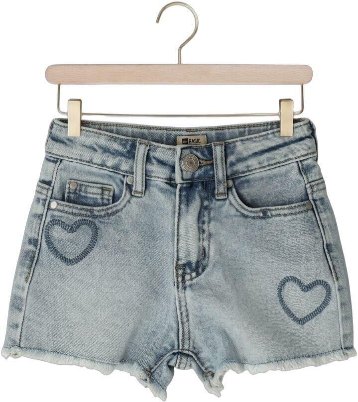 DAILY7 Meisjes Jeans Denim Short Heart Lichtblauw