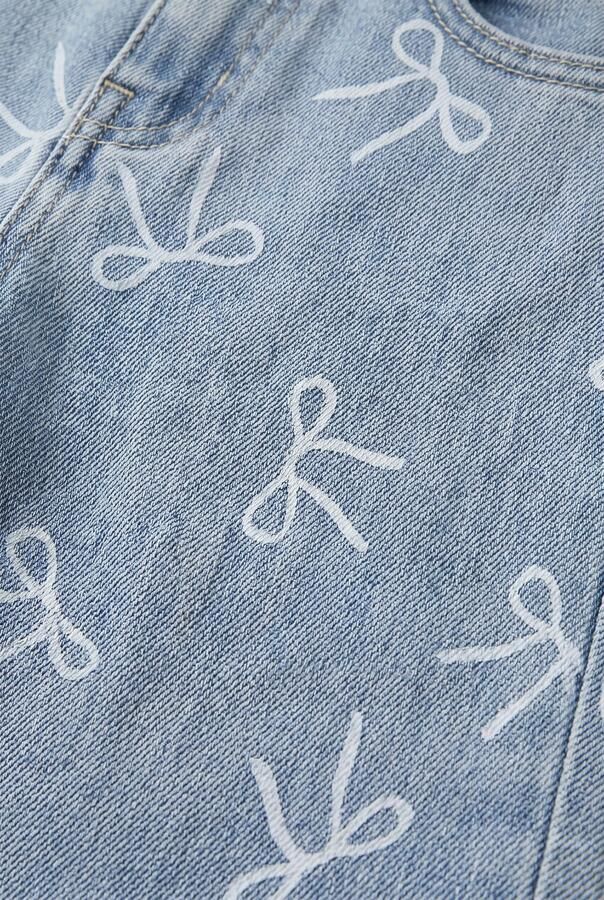 Daily7 wide leg jeans met print lichtblauw Meisjes Denim All over print