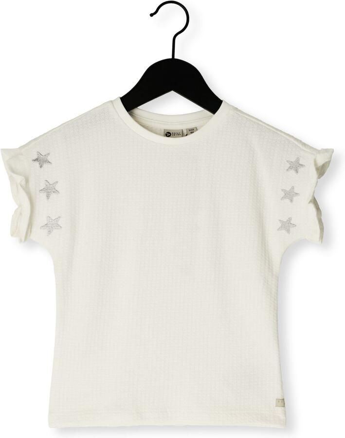 DAILY7 Meisjes Tops & T-shirts T-shirt Embroidery Sleeve Ecru