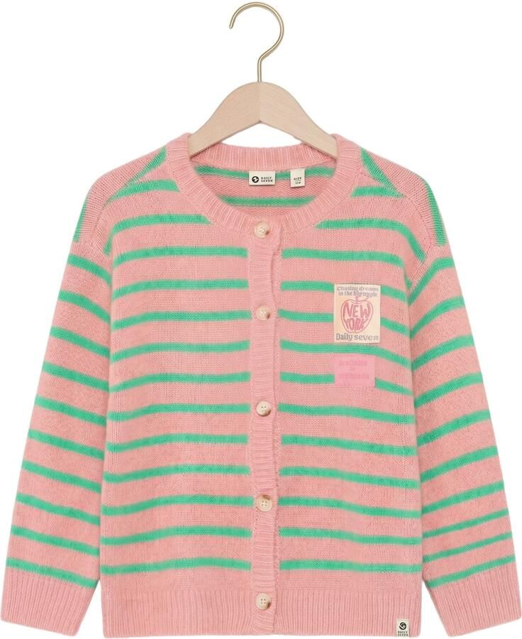 DAILY7 Meisjes Truien & Vesten Knitwear Striped Cargdigan Roze