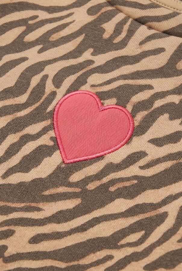 Daily7 rechtvallende sweater met dierenprint zand Beige Dierenprint - Foto 2