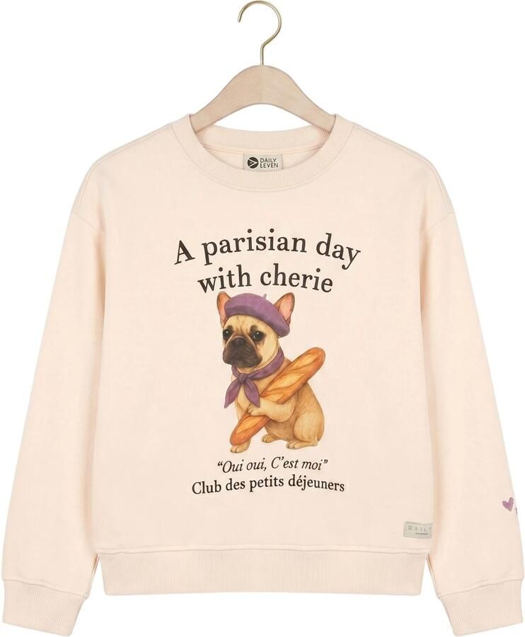 DAILY7 Meisjes Truien & Vesten Sweater Artwork Beige