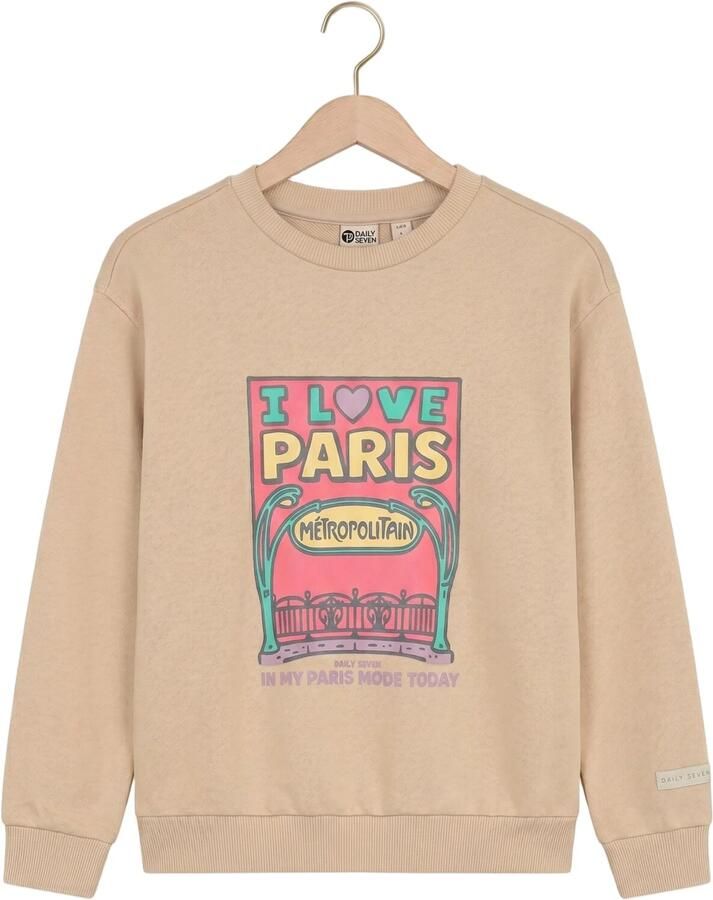 DAILY7 Meisjes Truien & Vesten Sweater Cropped Artwork Beige