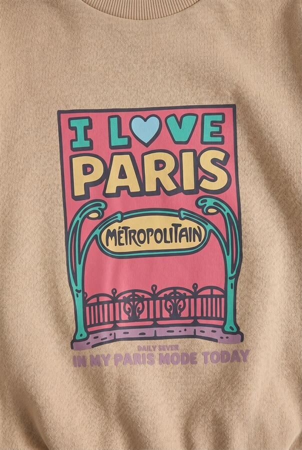 DAILY7 Meisjes Truien & Vesten Sweater Cropped Artwork Beige - Foto 2