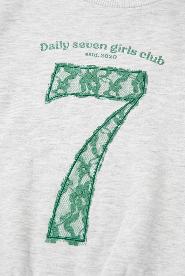 DAILY7 Meisjes Truien & Vesten T-shirt Longsleeve Seven Lichtgrijs - Foto 2