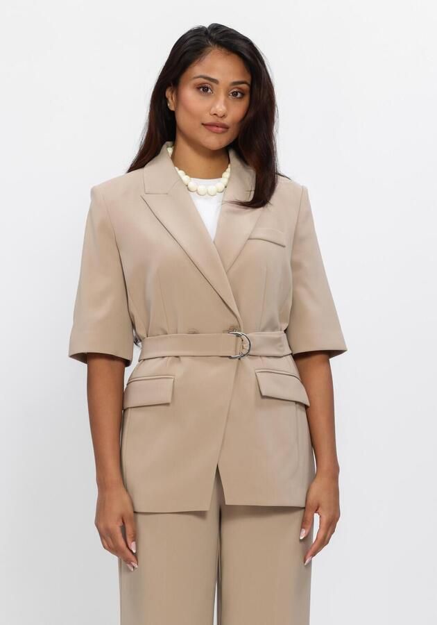 DANTE6 Dames Blazers Nissa Short Sleeves Blazer Beige