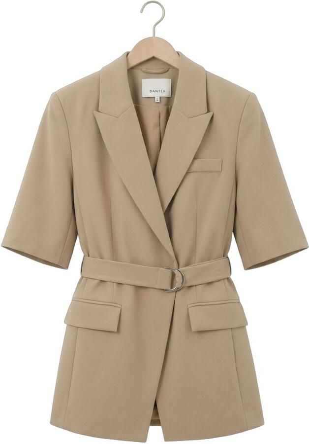 DANTE6 Dames Blazers Nissa Short Sleeves Blazer Beige - Foto 4