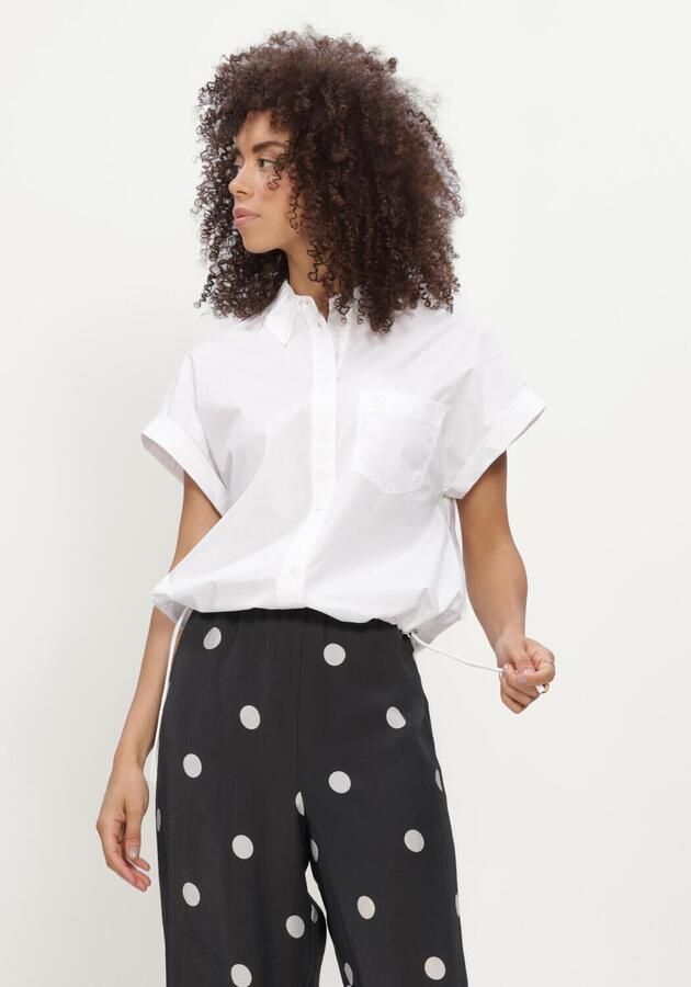 DANTE6 Dames Blouses Eclat Cap-sleeve Button Down Shirt Wit