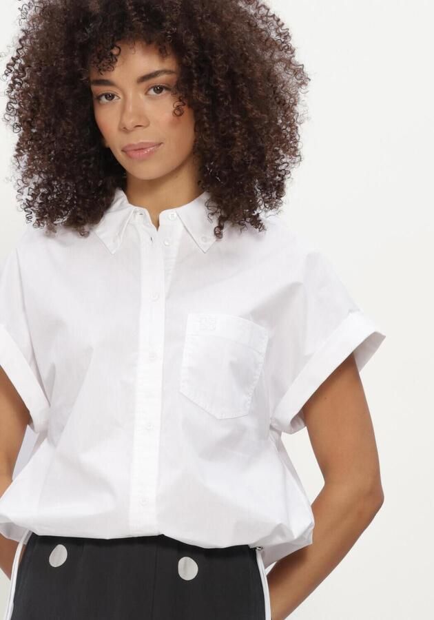 DANTE6 Dames Blouses Eclat Cap-sleeve Button Down Shirt Wit - Foto 4