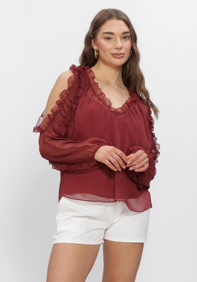 DANTE6 Dames Blouses Harmony Boho Chiffon Top Bordeaux