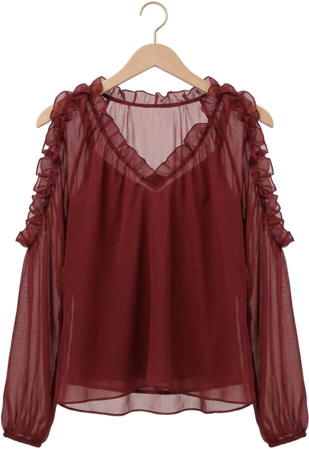 DANTE6 Dames Blouses Harmony Boho Chiffon Top Bordeaux - Foto 4