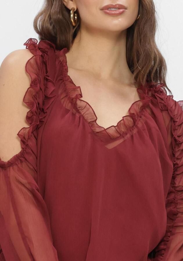 DANTE6 Dames Blouses Harmony Boho Chiffon Top Bordeaux - Foto 3