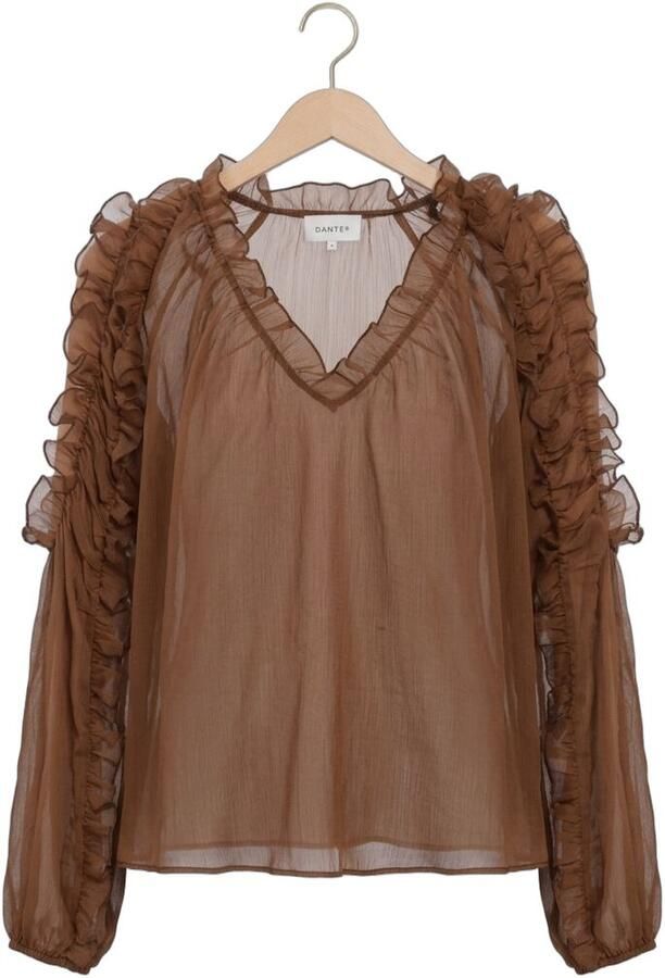 DANTE6 Dames Blouses Harmony Boho Chiffon Top Bruin - Foto 4