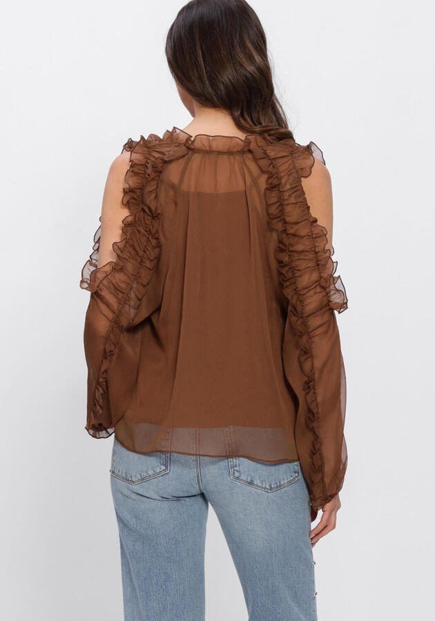 DANTE6 Dames Blouses Harmony Boho Chiffon Top Bruin - Foto 2