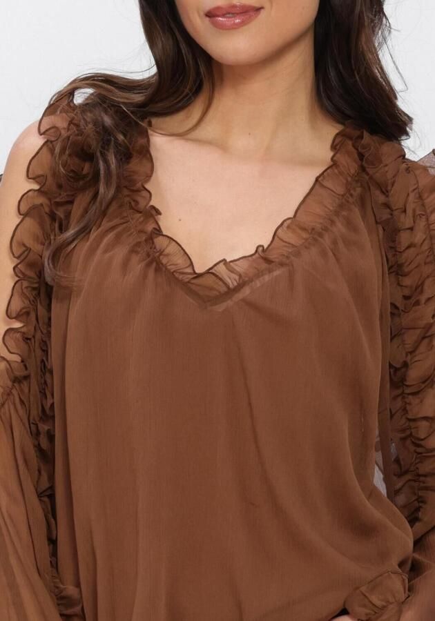 DANTE6 Dames Blouses Harmony Boho Chiffon Top Bruin - Foto 3