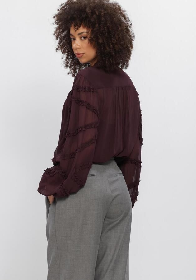 DANTE6 Dames Blouses Lara Ruffle Detail Blouse Bordeaux - Foto 2