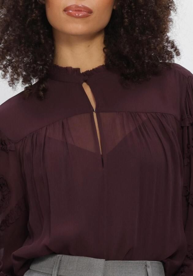 DANTE6 Dames Blouses Lara Ruffle Detail Blouse Bordeaux - Foto 3