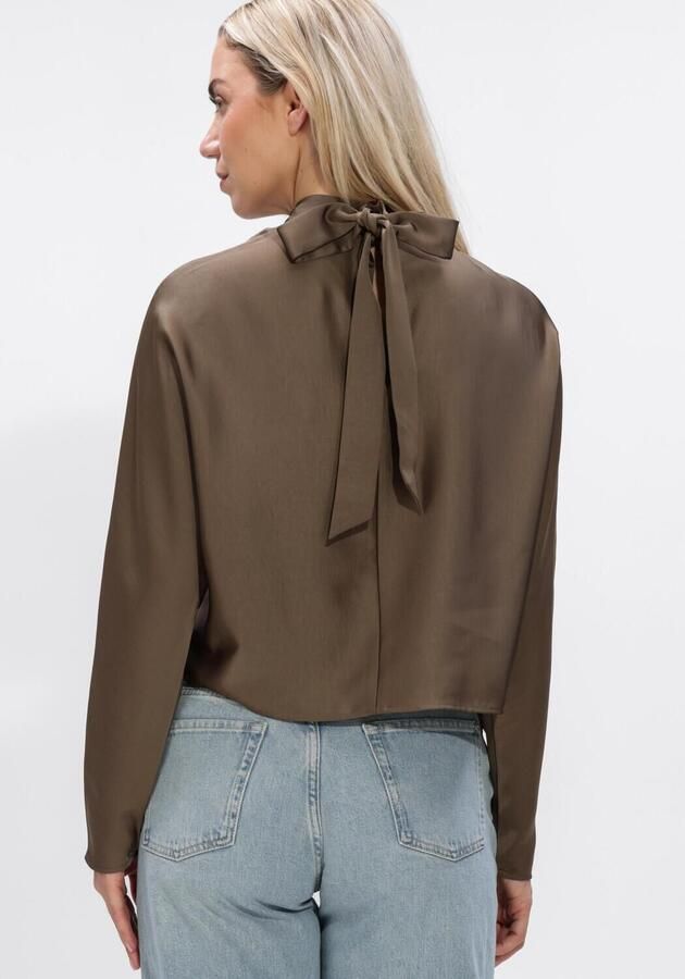 DANTE6 Dames Blouses Lorelle Satin Bow Top Taupe - Foto 3