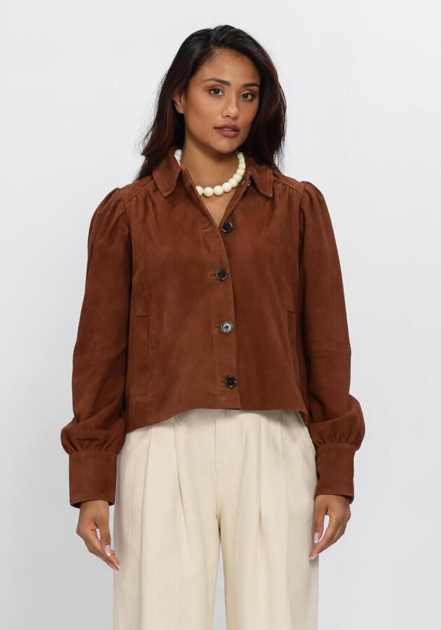 DANTE6 Dames Blouses Micaiah Cropped Suede Jacket Bruin
