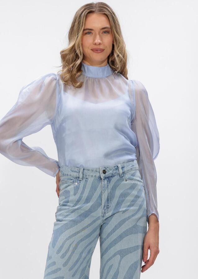 DANTE6 Dames Blouses Ocean Puffy Sleeve Top Lichtblauw