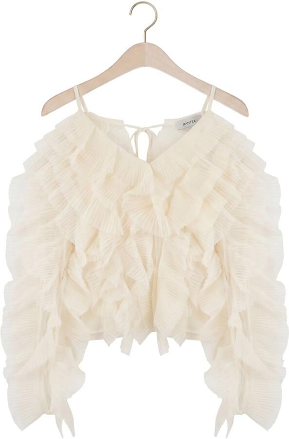 DANTE6 Dames Blouses -phora Tulle Ruffled Top Gebroken Wit - Foto 4